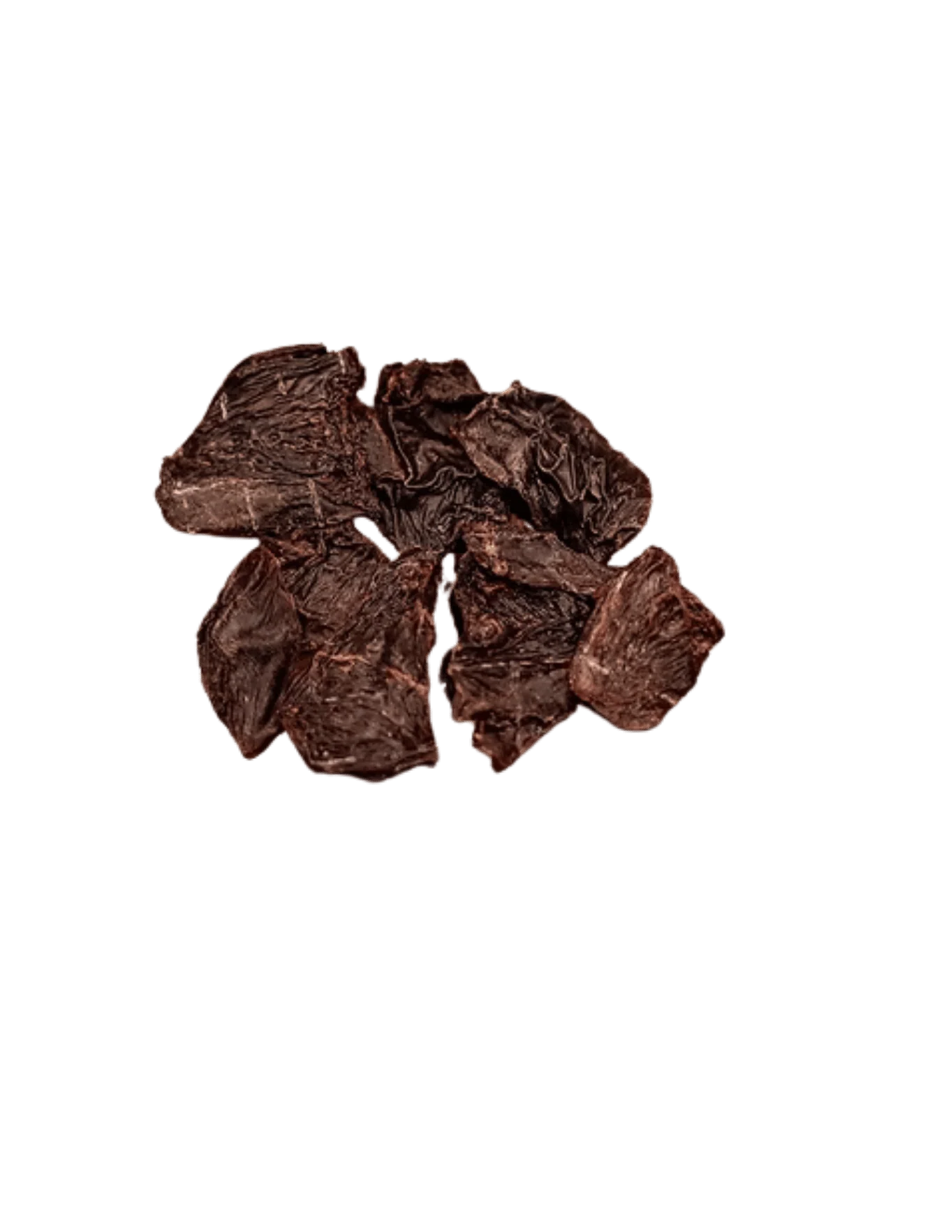 Pile of dried prunes on black background